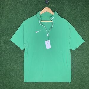Sz M Nike Men's Short-Sleeve Lightweight Coach Jacket Green FJ9548-315